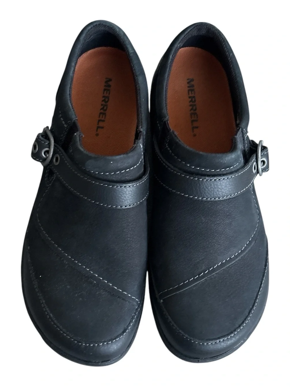 Merrell Dassie Black Slip-On Loafers with Buckle Detail 6